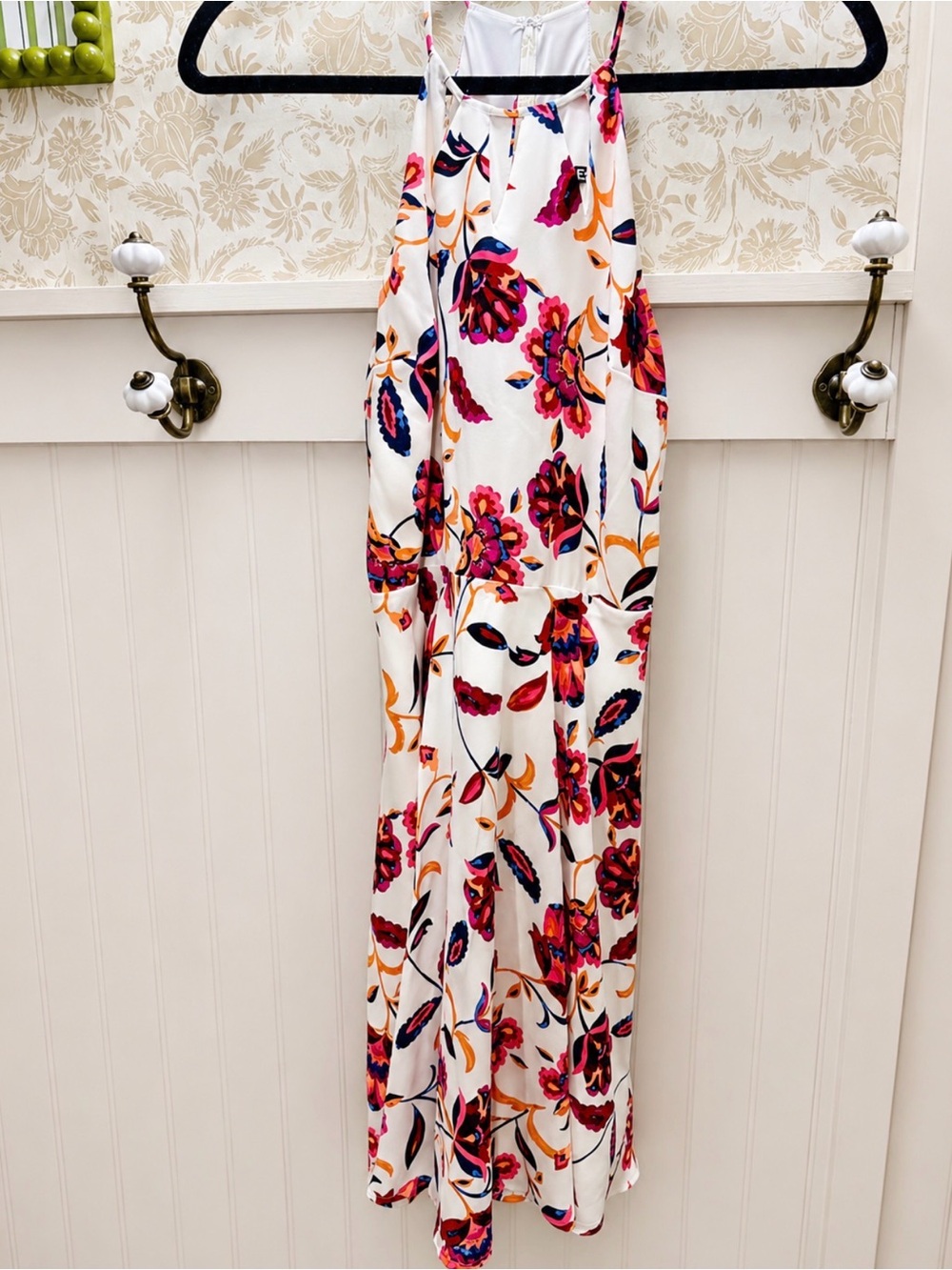 Express White Dress with Pink and Orange Floral Accents